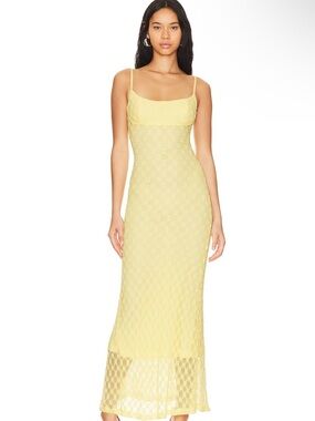Bardot Adoni Mesh Maxi Dress in Canary Yellow